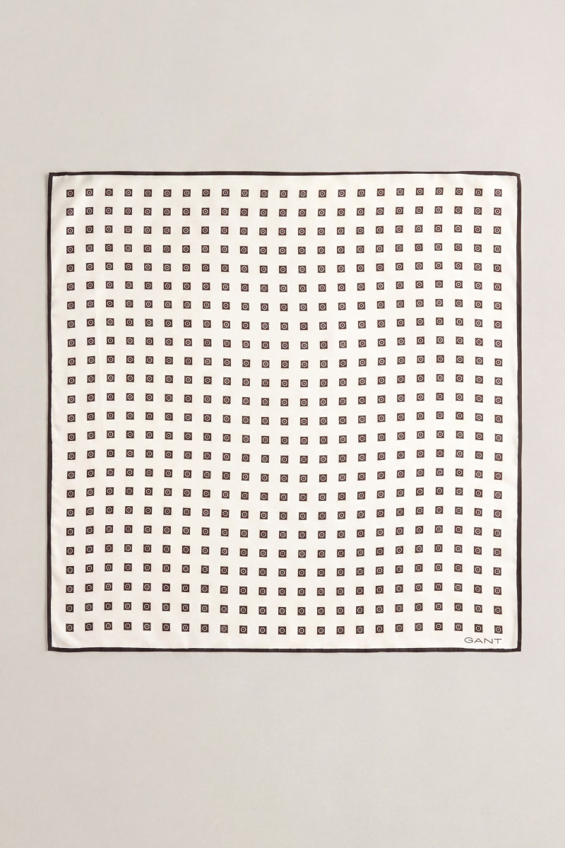 ŠÁL GANT FOULARD PRINT SILK SCARF EGGSHELL