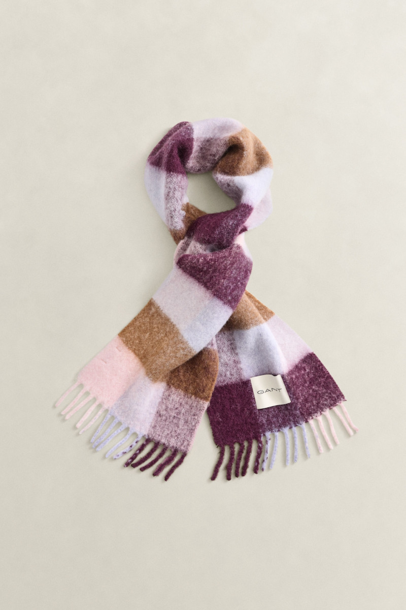 ŠÁL GANT ALPACA CHECK WOOL SCARF MULTICOLOR