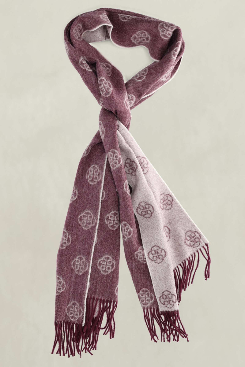 ŠÁL GANT MONOGRAM WOOL SCARF DARKENED WINE
