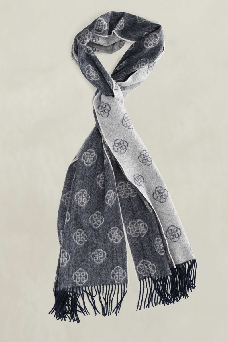 ŠÁL GANT MONOGRAM WOOL SCARF EVENING BLUE