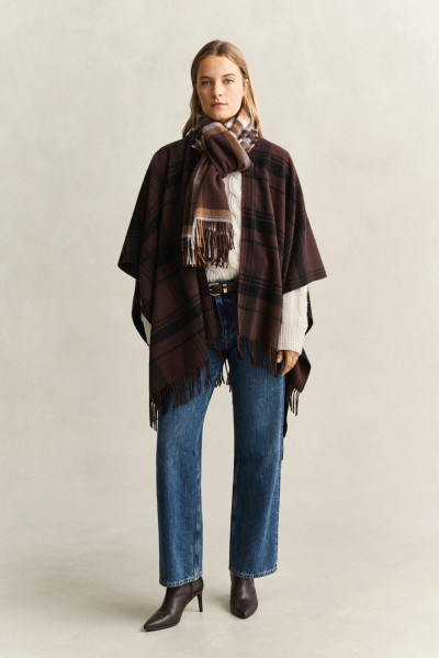 PONČO GANT CHECK WOOL PONCHO - Fotografie č. 1