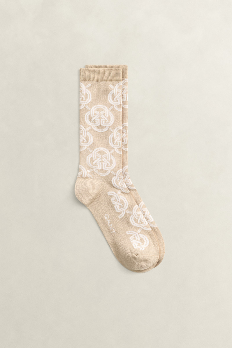 PONOŽKY GANT MONOGRAM SOCKS OAT BEIGE