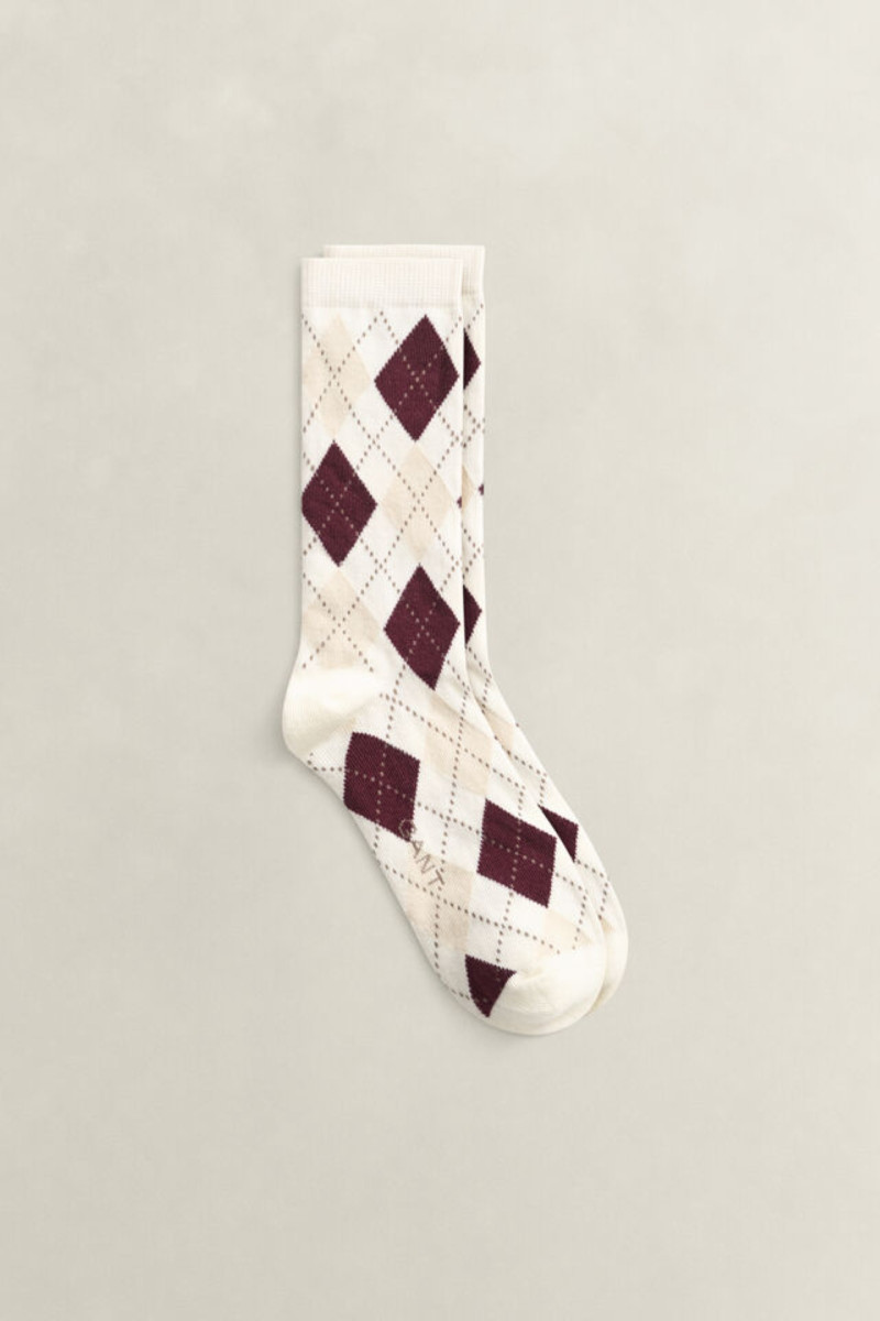 PONOŽKY GANT ARGYLE CHECK SOCKS EGGSHELL