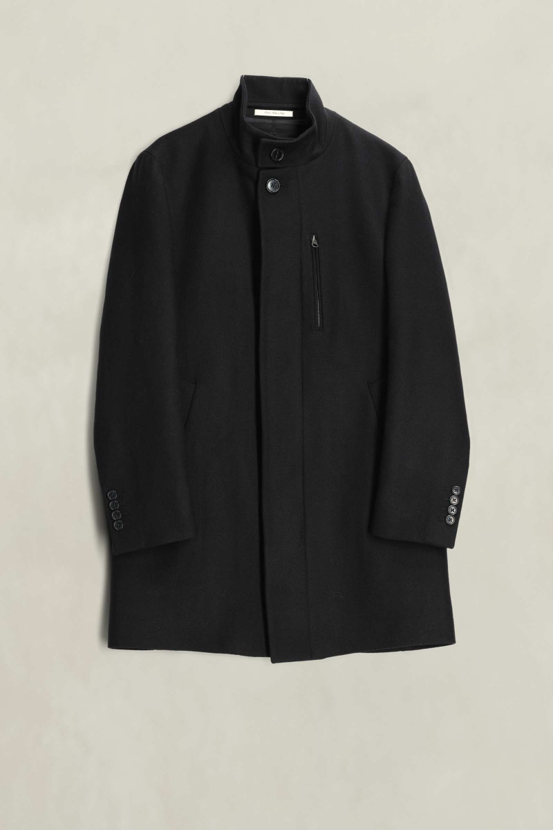 KABÁT GANT WOOL STAND-UP COAT BLACK