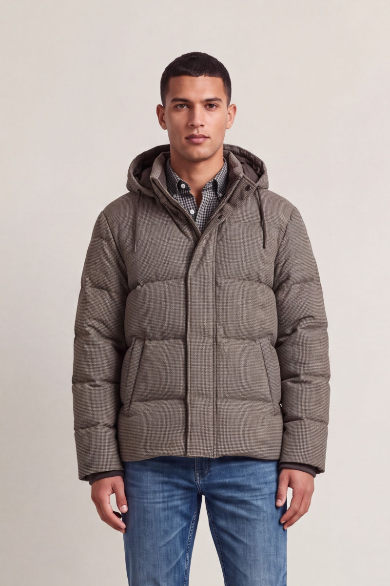 BUNDA GANT FLANNEL DOWN JACKET LIGHT TAUPE