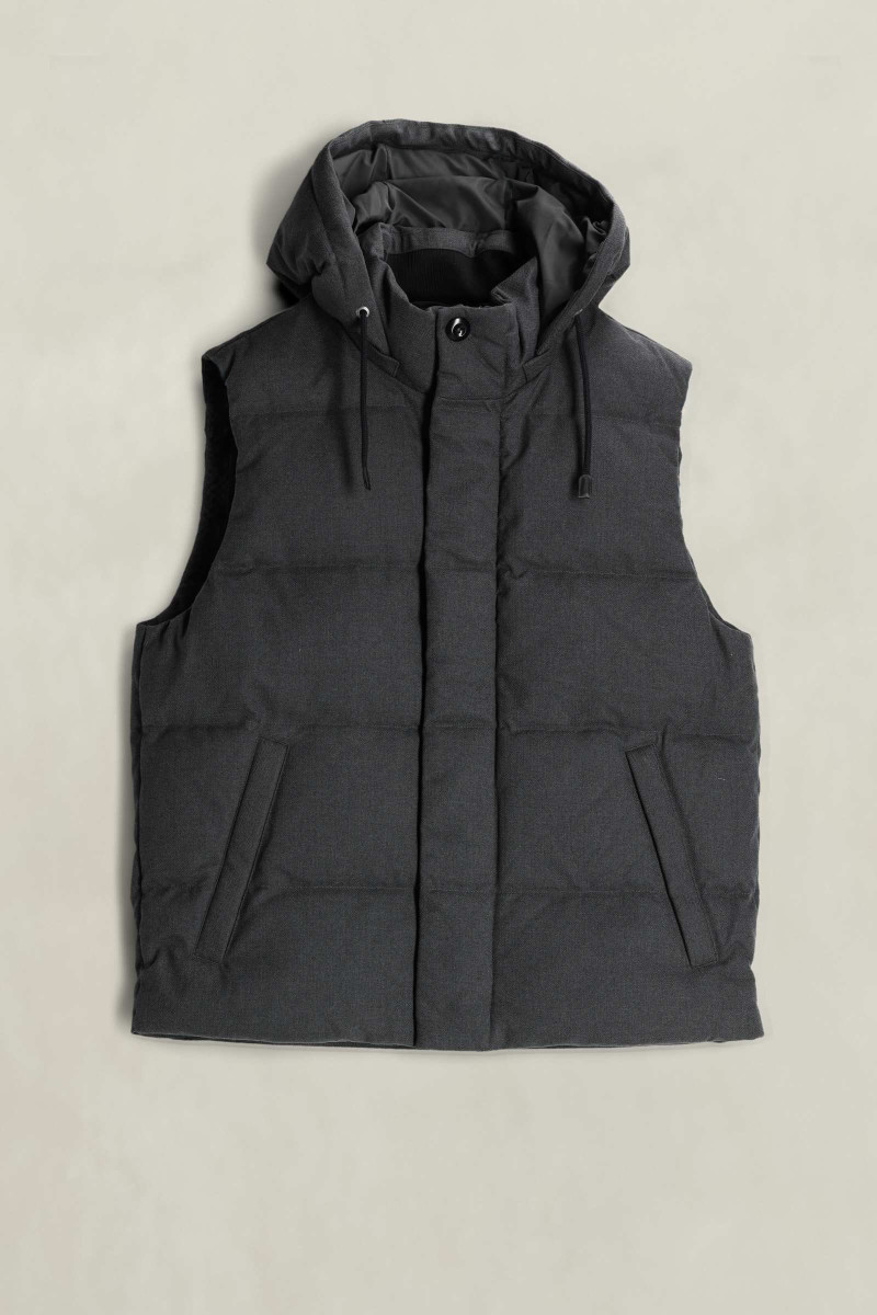 VESTA GANT FLANNEL DOWN VEST BLACK GREY
