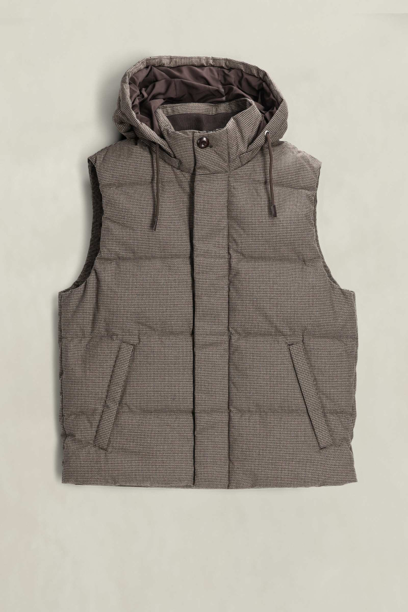 VESTA GANT FLANNEL DOWN VEST LIGHT TAUPE