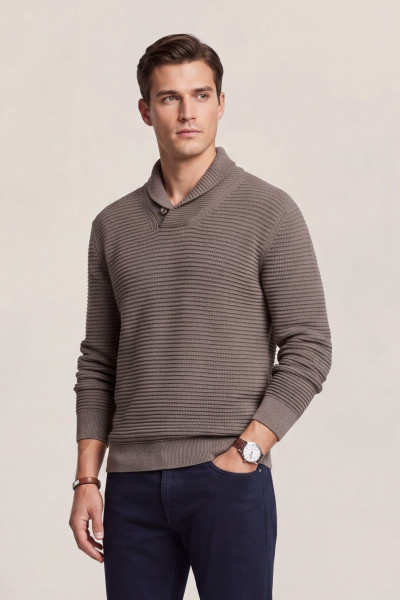 PULÓVER GANT TEXTURED SHAWL COLLAR SWEATER - Kép 1