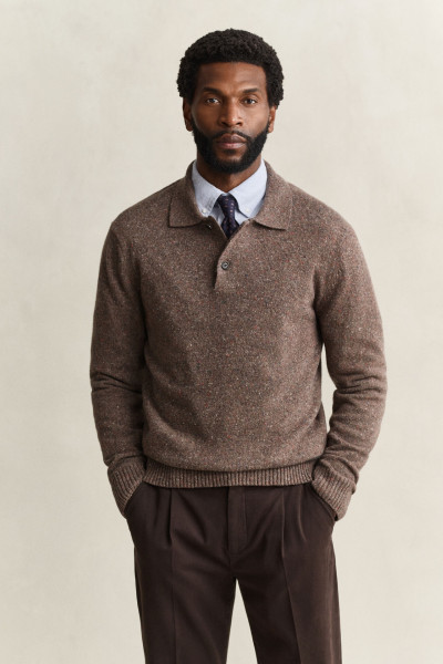 PULÓVER GANT WOOL BLEND NEPS POLO - Kép 1
