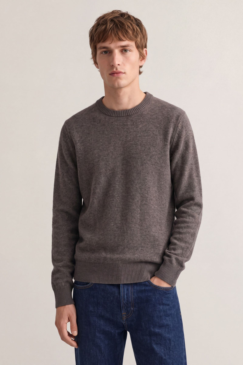 SVETER GANT CASHMERE C-NECK STONE MELANGE