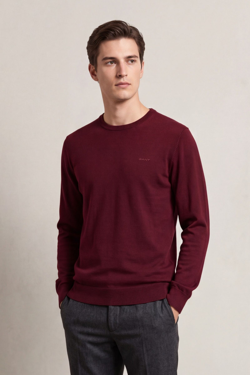 SVETER GANT EXTRAFINE MERINO WOOL C-NECK DEEP GRAPE WINE