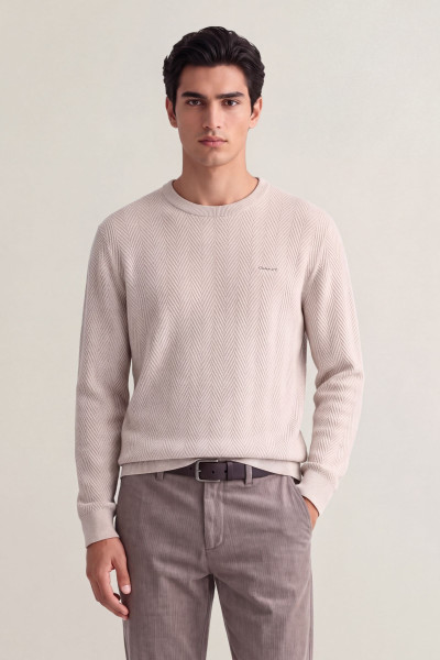 PULÓVER GANT HERRINGBONE TEXTURED C-NECK - Kép 1