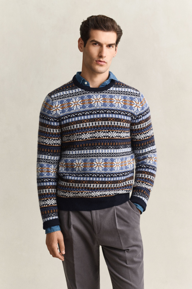 SVETER GANT FAIR ISLE C-NECK EVENING BLUE