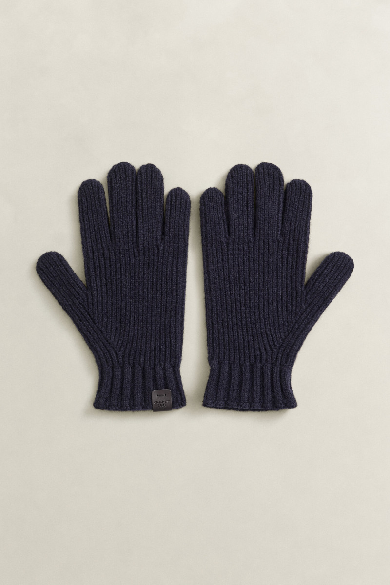 RUKAVICE GANT LAMBSWOOL RIBBED GLOVE EVENING BLUE