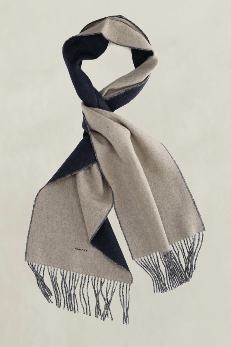 ŠÁL GANT TWO TONE WOOL SCARF EVENING BLUE