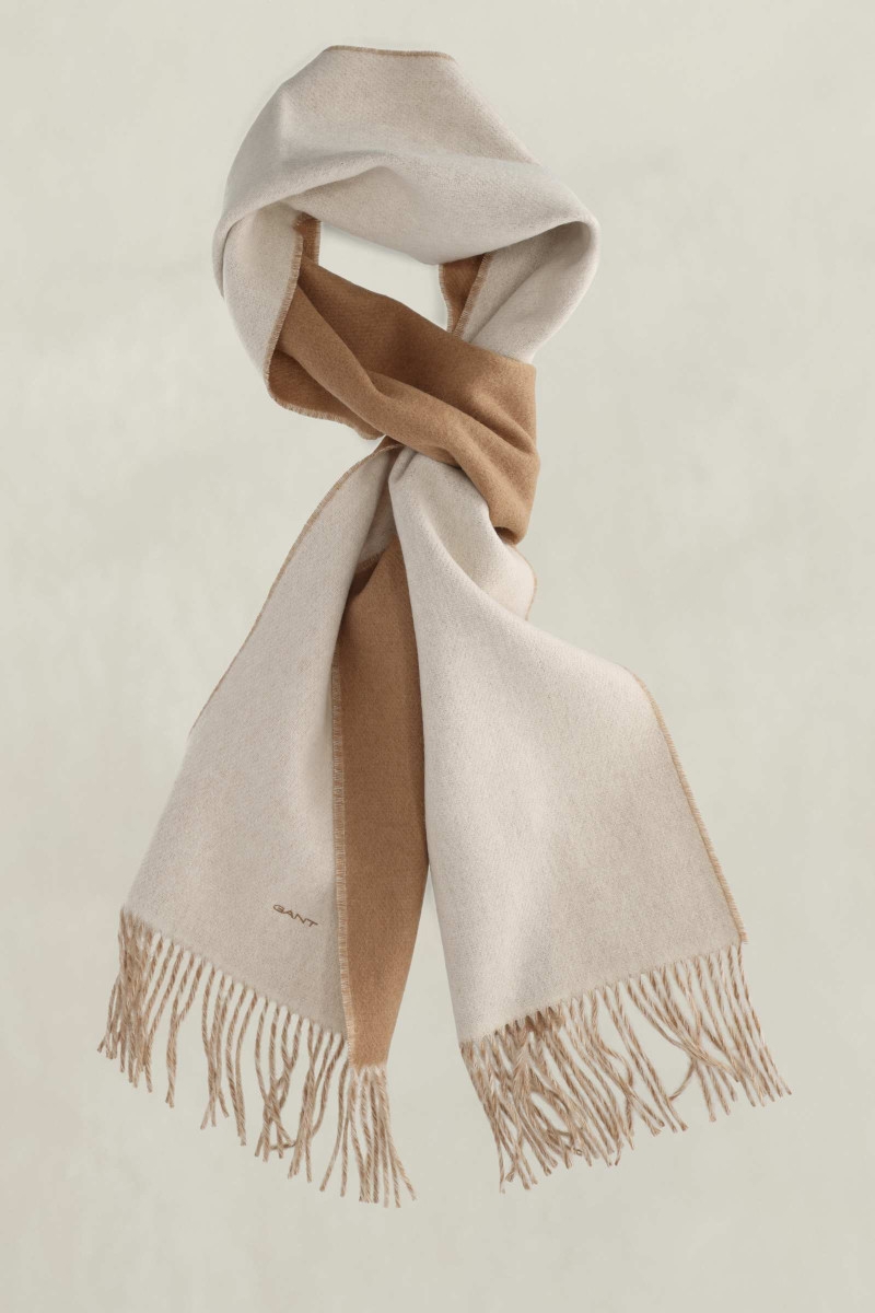 ŠÁL GANT TWO TONE WOOL SCARF WARM KHAKI