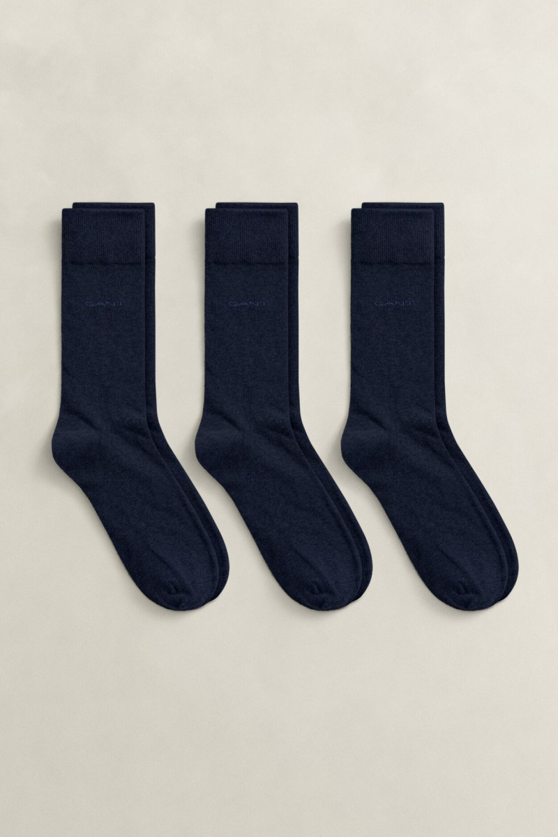 PONOŽKY GANT SOFT COTTON SOCKS 3-PACK MARINE