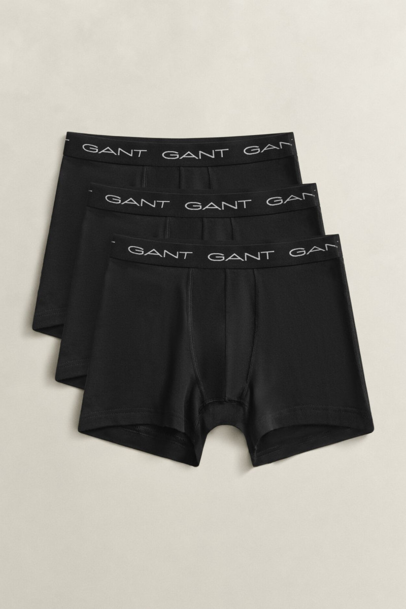 SPODNÁ BIELIZEŇ GANT BOXER BRIEF 3-PACK BLACK