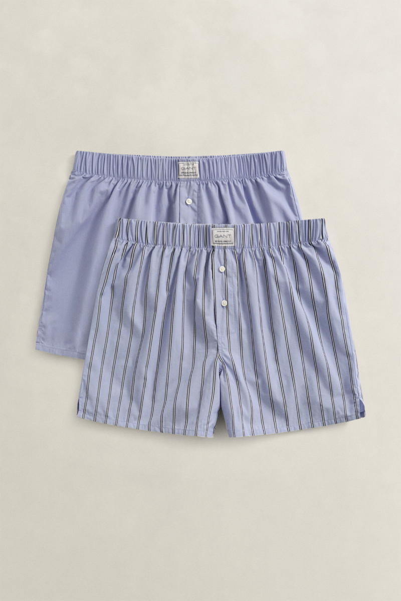 SPODNÁ BIELIZEŇ GANT STRIPED BOXER SHORTS 2-PACK LAVENDER BLUE