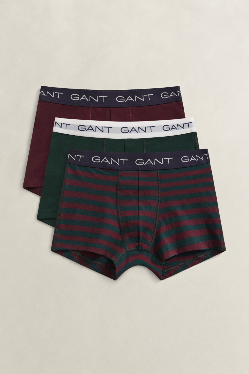 SPODNÁ BIELIZEŇ GANT STRIPED TRUNK 3-PACK GIFT BOX TARTAN GREEN