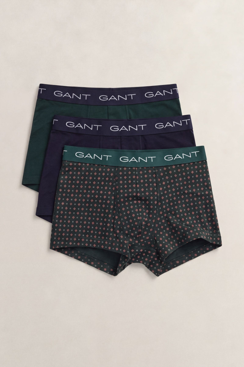 SPODNÁ BIELIZEŇ GANT TRUNK 3-PACK GIFT BOX TARTAN GREEN
