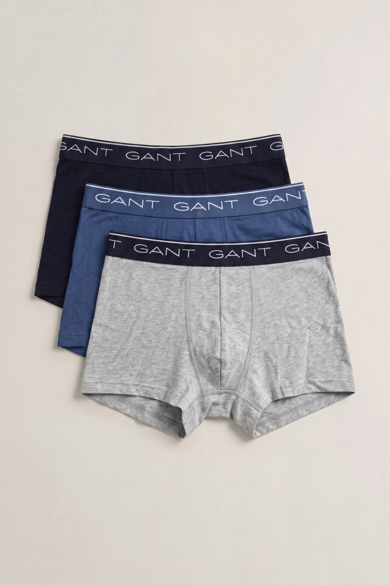 SPODNÁ BIELIZEŇ GANT STRIPED WAISTBAND TRUNK 3-PACK LIGHT GREY MELANGE