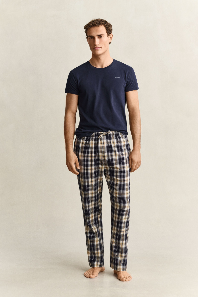 PYŽAMOVÉ NOHAVICE GANT CHECKED PYJAMA PANTS EVENING BLUE