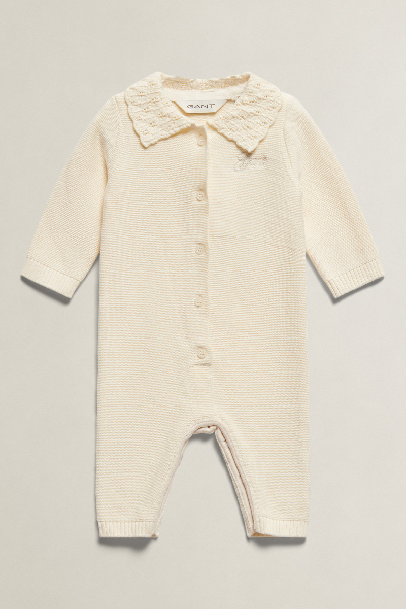 PYŽAMO GANT CROCHET COLLAR ROMPER CREAM