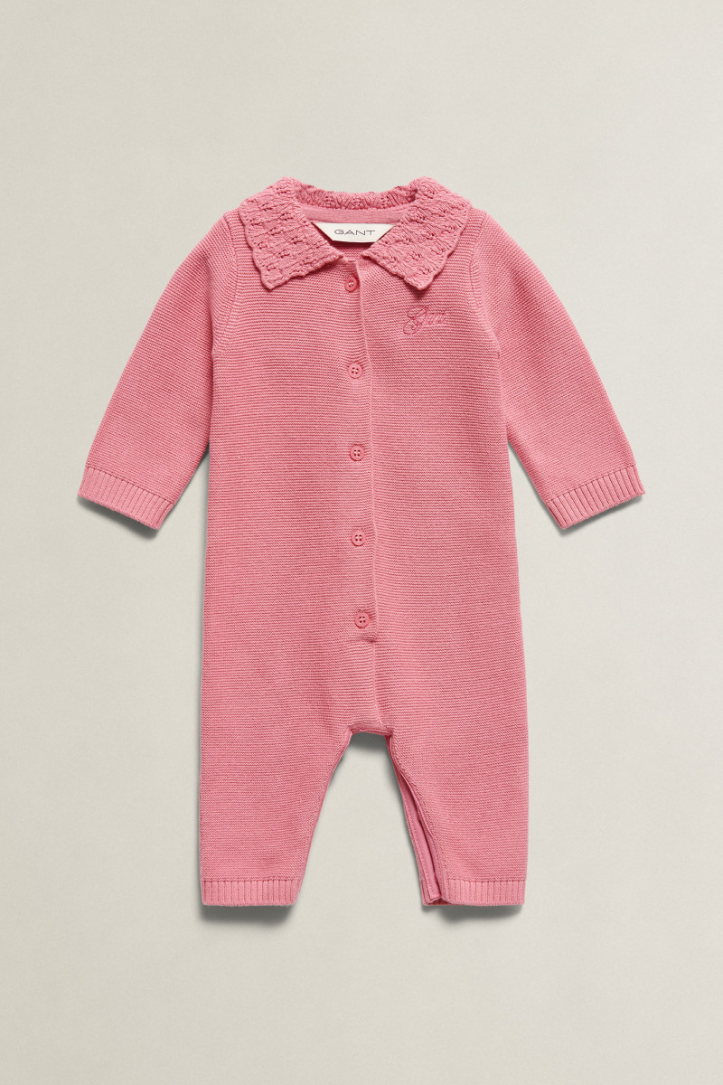 PYŽAMO GANT CROCHET COLLAR ROMPER WILD PINK