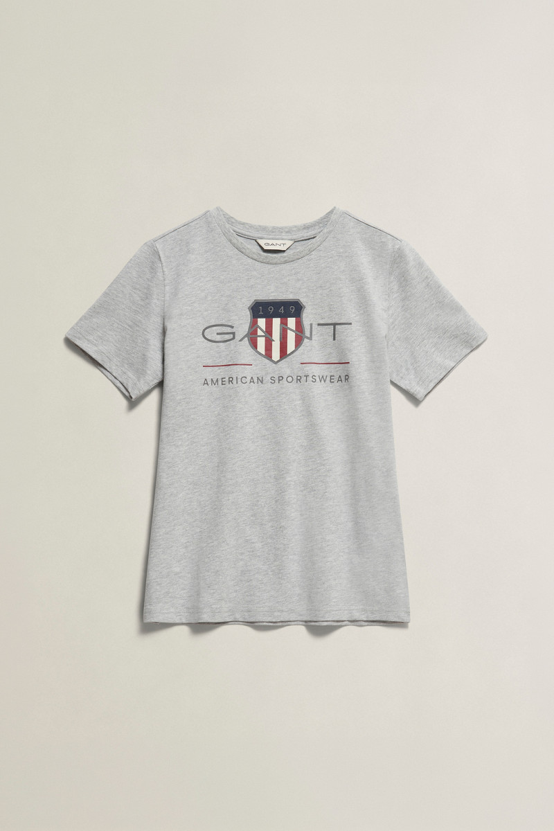 TRIČKO GANT ARCHIVE SHIELD SS T-SHIRT GREY MELANGE