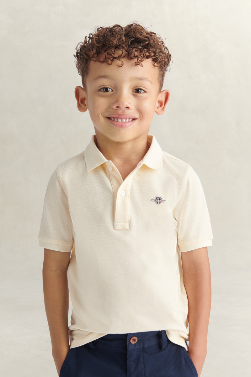 POLOKOŠEĽA GANT SHIELD PIQUE SS POLO SHIRT CREAMED WHITE