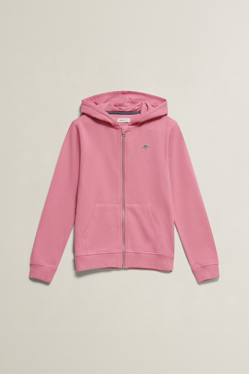 MIKINA GANT SHIELD FULL ZIP HOODIE WILD PINK