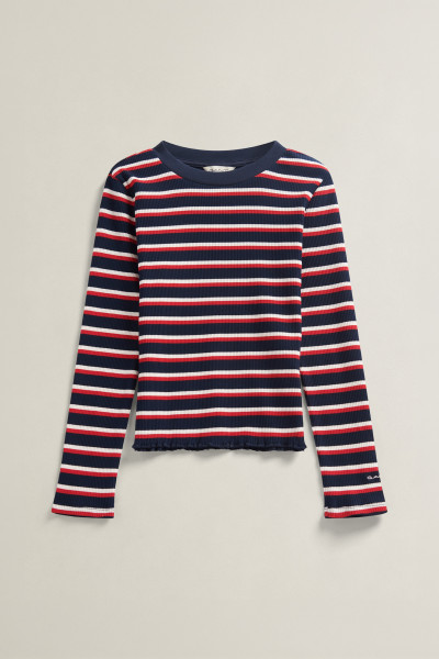 TRIČKO GANT STRIPE RIB LS T-SHIRT - Fotografia č. 1