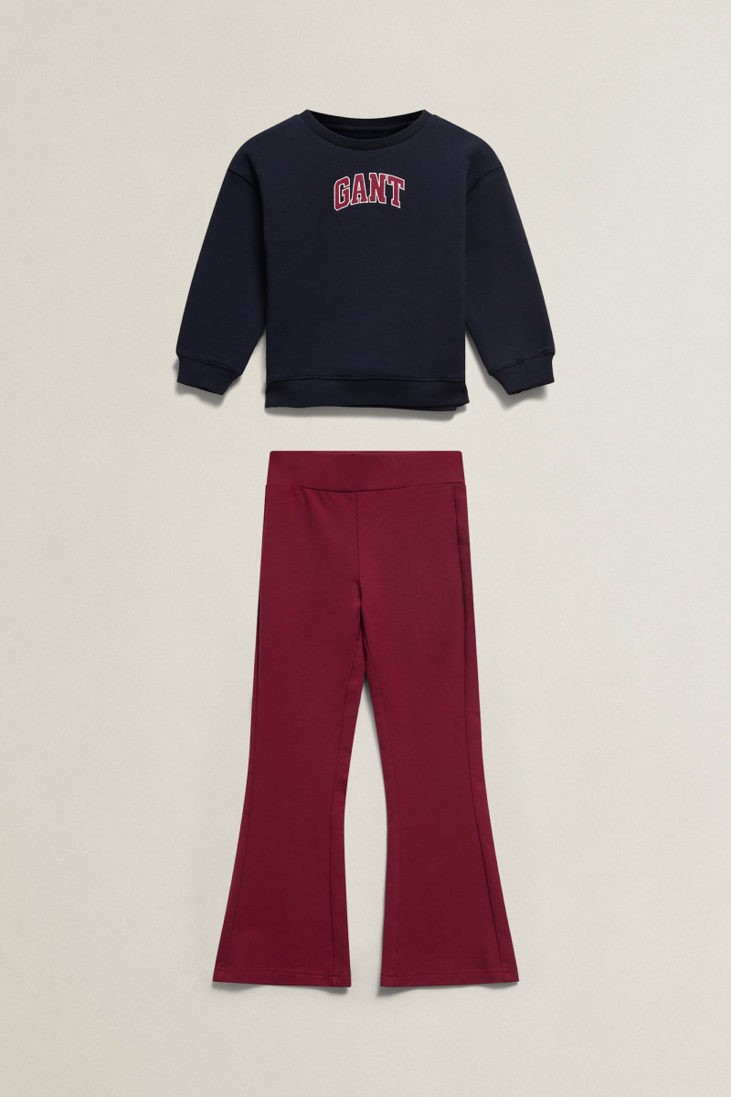 TEPLÁKOVÁ SÚPRAVA GANT VARSITY CREW & BOOTLEG LEGGING EVENING BLUE