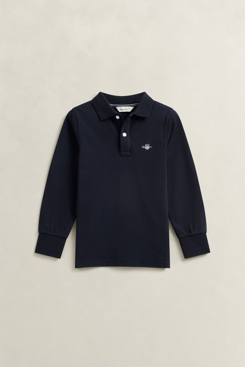 POLOKOŠEĽA GANT SHIELD LS PIQUE POLO SHIRT EVENING BLUE