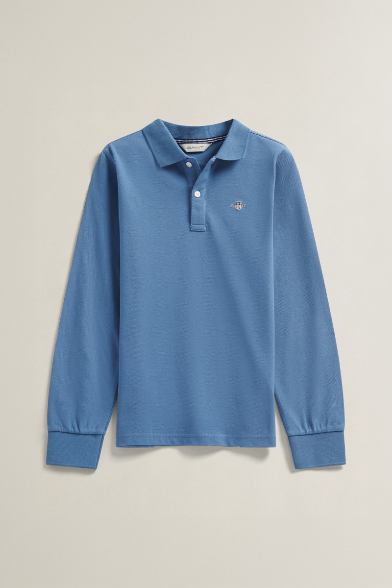 POLOKOŠEĽA GANT SHIELD LS PIQUE POLO SHIRT SALTY SEA