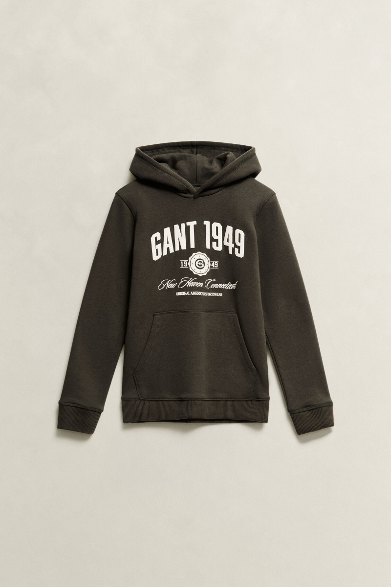MIKINA GANT COLLEGIATE OTH HOODIE DARK MOSS GREEN