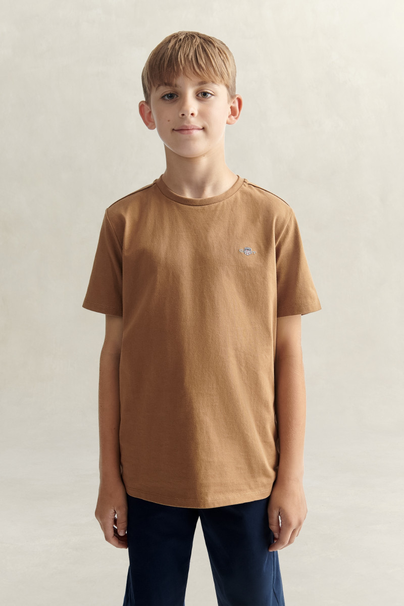 TRIČKO GANT SHIELD SS T-SHIRT ROASTED WALNUT