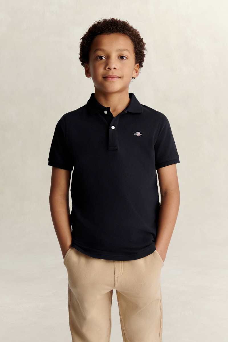 POLOKOŠEĽA GANT SHIELD PIQUE SS POLO SHIRT BLACK