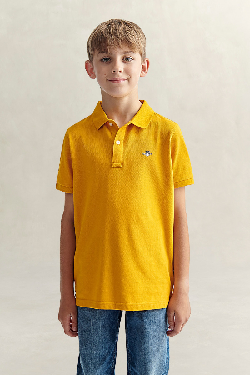 POLOKOŠEĽA GANT SHIELD PIQUE SS POLO SHIRT BURNT YELLOW