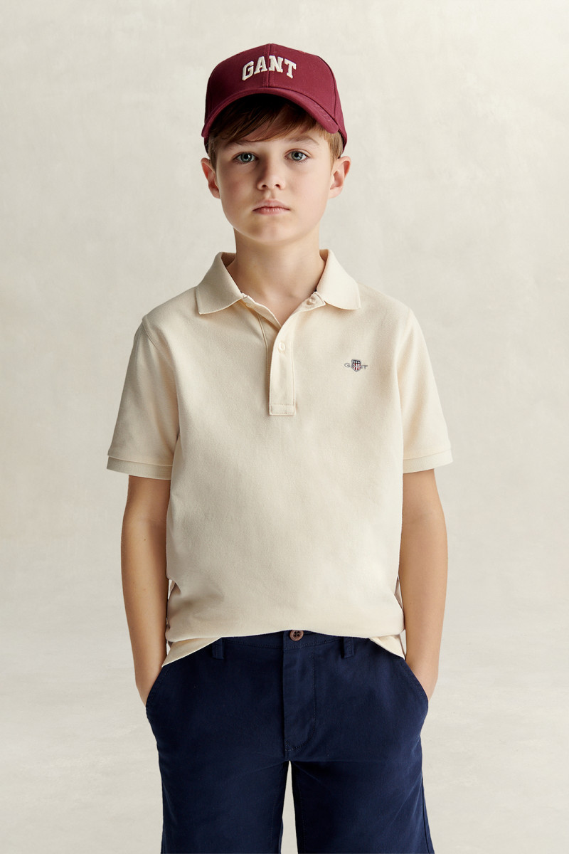 POLOKOŠEĽA GANT SHIELD PIQUE SS POLO SHIRT CREAMED WHITE