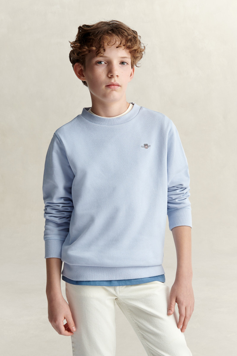MIKINA GANT SHIELD CREW NECK SWEATSHIRT MUTED BLUE