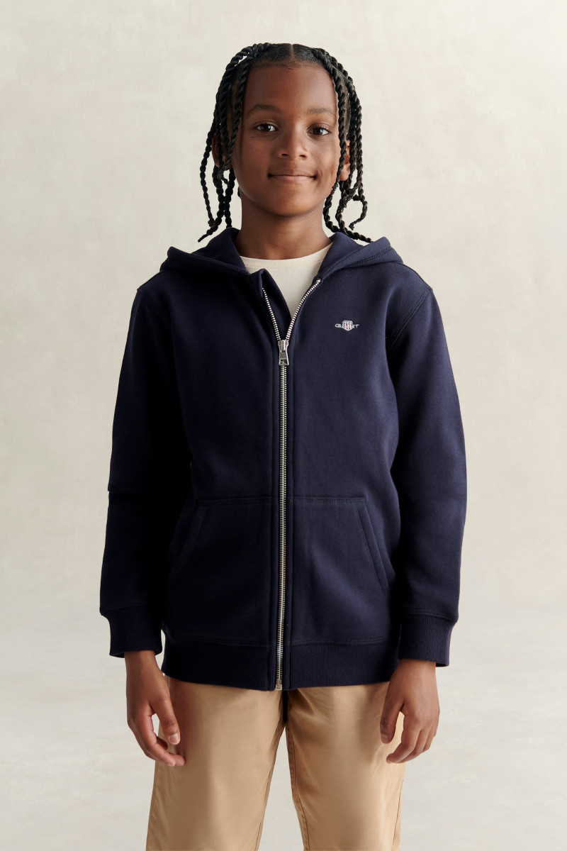 MIKINA GANT SHIELD FULL ZIP HOODIE EVENING BLUE