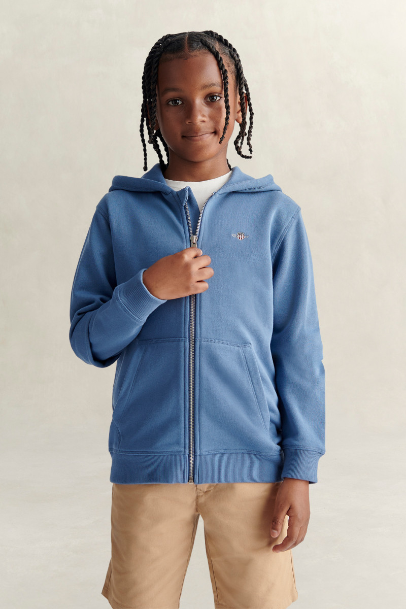 MIKINA GANT SHIELD FULL ZIP HOODIE SALTY SEA