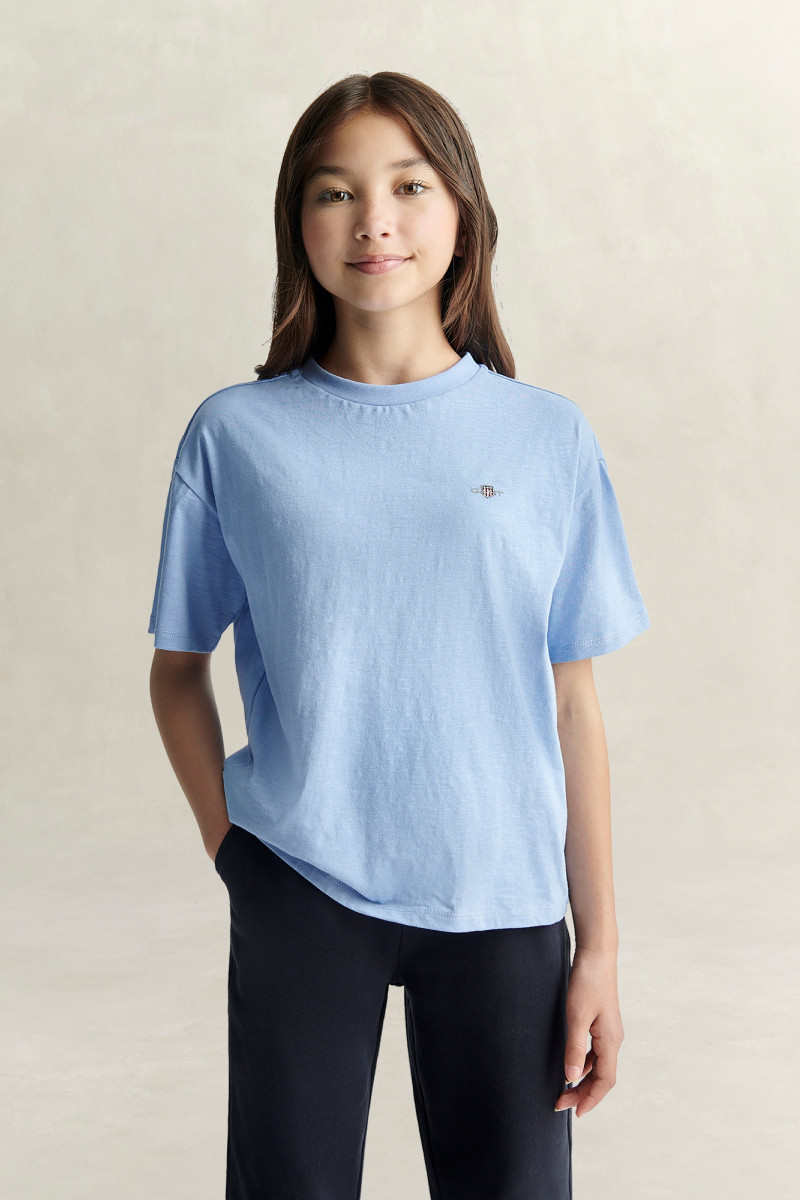 TRIČKO GANT SHIELD SS SLUB T-SHIRT MISTY LAVENDER