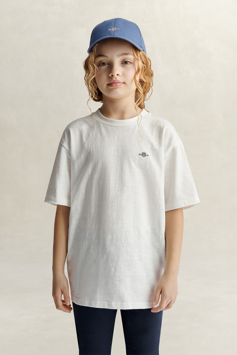 TRIČKO GANT SHIELD SS SLUB T-SHIRT WHITE