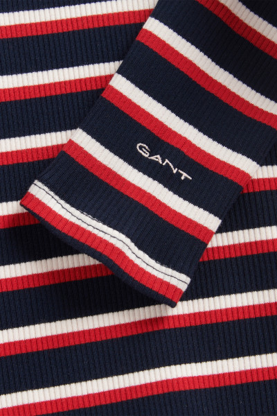 TRIČKO GANT STRIPE RIB LS T-SHIRT - Fotografia č. 5