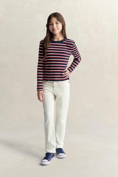 TRIČKO GANT STRIPE RIB LS T-SHIRT - Fotografia č. 2