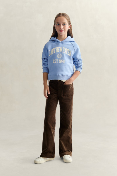 MIKINA GANT COLLEGE GRAPHIC CROP HOODIE - Fotografie č. 4