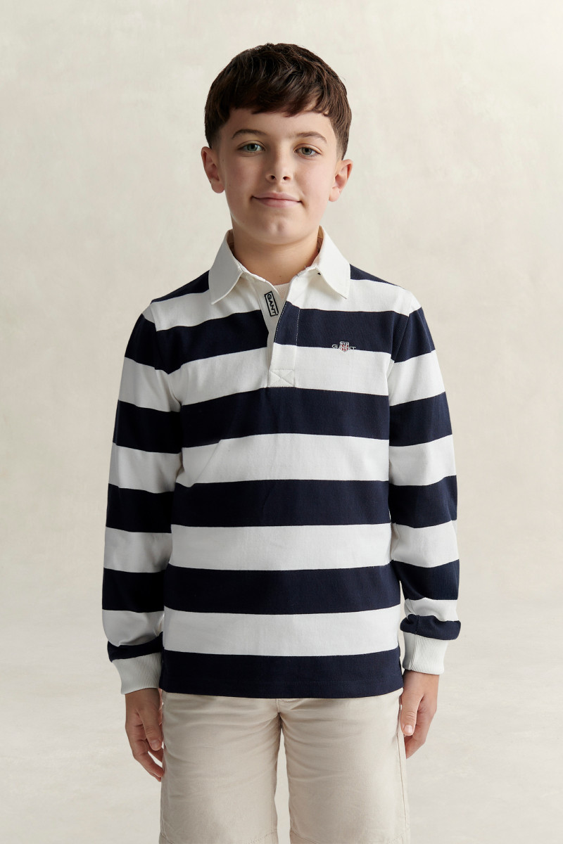 POLOKOŠEĽA GANT SHIELD LS RUGBY POLO SHIRT EVENING BLUE